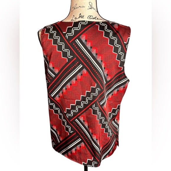 Chico's Red and Black Geometric Tank Top - Picture 2 of 4